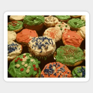 Christmas cupcakes with sprinkles Sticker